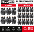 Blackrock Lightweight PU Gripper Work Gloves – Size 10 XL – 6 or 12 Pairs