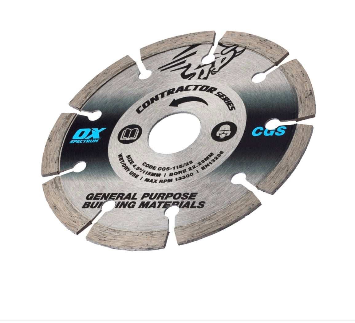 OX Spectrum Contractor 115mm General Purpose Diamond Blades – Pack of 3