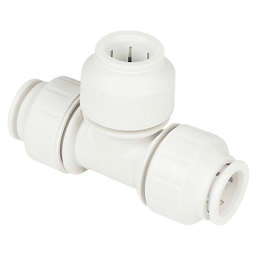 JG Speedfit 15mm Plastic Push-Fit Equal Tees – 5 Pack