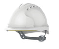 White Vented Safety Hard Hat – Adjustable Construction Helmet
